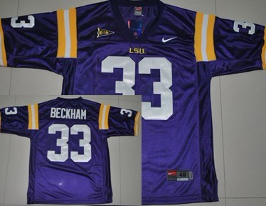 LSU Tigers #33 Odell Beckham Purple NCAA Jerseys